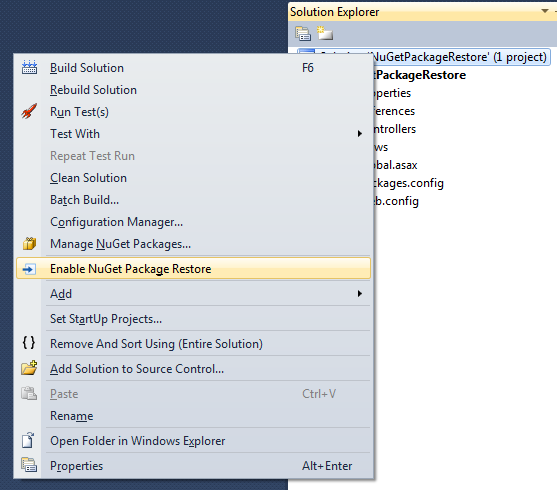 Use NuGet Package Restore to avoid pushing packages to AppHarbor - AppHarbor