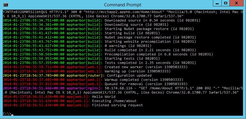 Viewing trace messages in console